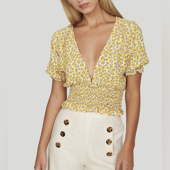 Faithfull the Brand Tops - FAITHFULL THE BRAND First Light Top in Marguerite Floral 2